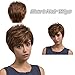 ICE cream Short Wigs with 100% Brazilian Hair (DARK BROWN, Side Swept Bangs) – Pixie Cut Wigs for White Women – Human Hair Wigs Caucasian Wigs – Short Straight Wig Beauty Personal Care (Brown)thumb 3