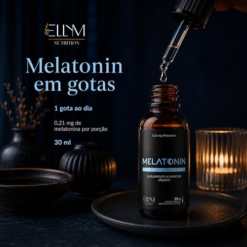 Melatonina em Gotas Sublingual 90ml Maracujá ELLYM NUTRITION Rápida Absorção Efeito Imediato 0,21mg Melatonin por Gota