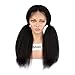 SMHair Full Lace Human Hair Wigs Pre Prucked Italian Yaki Brazilian Virgin Glueless Human Hair Wigs for Black Women Baby Hair Natural Color 130% Density 14