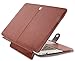 MOSISO PU Leather Case Compatible with MacBook Air 11 inch Case A1370 A1465, Portfolio Protective Stand Cover Sleeve, Brown