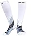 Blitzu Compression Socks 15-20mmHg for Men & Women BEST Recovery Performance Stockings for Running, Medical, Athletic, Edema, Diabetic, Varicose Veins, Travel, Pregnancy, Relief Shin Splint L/XL White