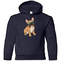 Weezag French Bulldog Hoodie Sweatshirt, for Cute Dog Lovers (Navy, Small/Adult)