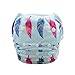 Babygoal Baby Swim Underwear for Swim lesson, Reuseable Washable Adjustable Swiming Diapers Girl color SW20, one size( 0-2 years), Feather
