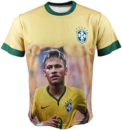 Neymar N:10 Brazil Logo Black Car Tuning Fan Fashion Graphics Print Cool T-shirt (L)