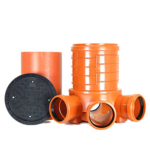 KG Schacht DN 300 - Komplett SET DN 300 - KG Rohr - Kanal Entwässerung - Deckel, KG Abwasserschacht DN300 Schachtboden…