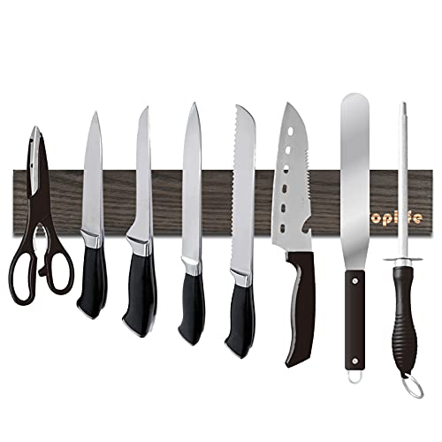 Toplife Wood Knife Strip, Powerful Knife Holder for