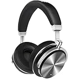 Bluedio T4s Active Noise Cancelling Bluetooth Headphones Over Ear with Mic, 57mm Driver Swiveling Wireless Headset, Wired and Wireless headphones for Cell Phone/ TV/ PC (Black)