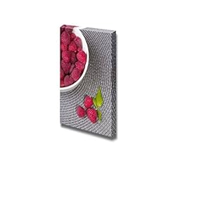 Canvas Prints Wall Art - Closeup of Raspberries in a White Bowl Fresh Fruits Photograph | Modern Wall Decor/Home Decoration Stretched Gallery Canvas Wrap Giclee Print & Ready to Hang - 18" x 12"