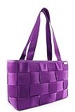 Comely Checkerboard Woven Polyester Seat Belt Women's Fashion Tote Handbag (61/62)