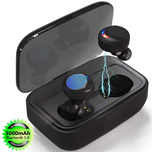 Wireless Earbuds, Bluetooth 5.0 Headphones Touch Earphones IPX8 Waterproof 3D Hi-Fi Sound with Deep Bass Ture Wireless Stereo in-Ear Wireless 3000mAh Magnetic Charging Case