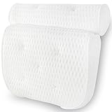 Bath Pillows,4D Air Mesh Spa Bathtub Pillow for Neck Head and Back Support,Shengsite bath pillows for Tub Mold and Mildew Resistance,7 Suction Cups Slip-resistant