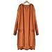 Hemlock Long Cardigan Coat Women, Pockets Sweater Ladies Knitting Cotton Cardigan Jacket Outerwear (XL, Orange)