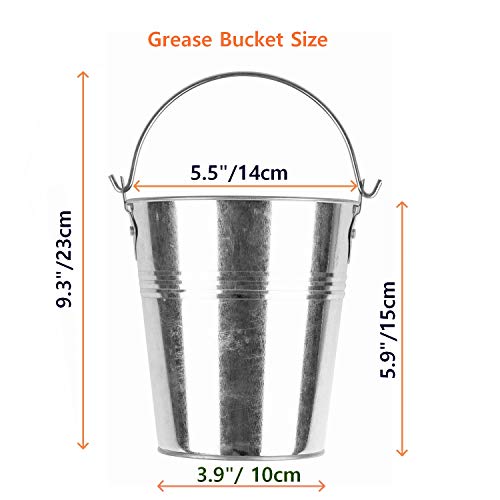 Drip Grease Bucket Can & 12Pack Liners for Traeger 20/22/34, Pit Boss