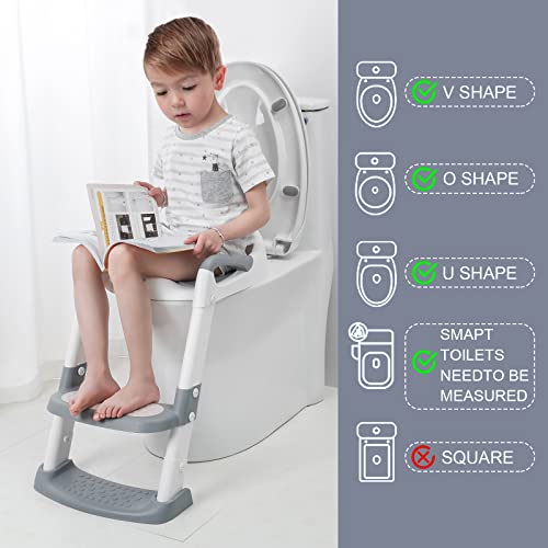 MTWML Potty Chair,Potty Training Seat with Step Stool Ladder Foldable