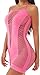 Womens Seamless Mesh Lingerie Chemise(XL,Rosepink)
