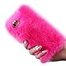 For iPhone 7 Plus Case [5.5inch], Gotd Luxury Crystal Bling Fluffy Villi Fur Plush Wool Design Protective Case Cover for iPhone 7 Plus (Hot Pink)