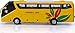 Utopia Home 7 Inch Die Cast Toy Bus with Light and Pull-Back Function - Illuminating Yellow Color (Scale 1:32)