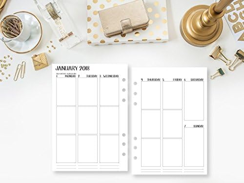 2018 Complete Vertical Calendar Bundle by CityGirl Planners | A5 size- 5.83" x 8.27" | Month on 2 page with Week on 2 page | Monthly and Weekly | Mo2P Wo2P