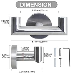 CTOHN Double Towel Hooks for Bathroom Wall