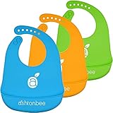 Silicone Baby Feeding Bibs with Food Catcher Pocket - Unisex Waterproof Bib