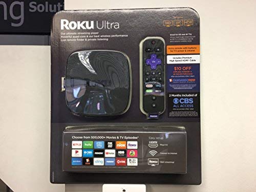 Roku Ultra Bundle 4K/HDR/HD streaming player with Enhanced remote and HDMI cable + $10 OFF Fandango + 2 months CBS all access (exp 6/30/2019)