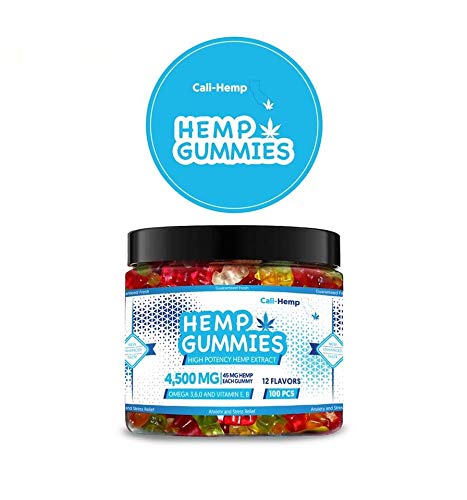 Hemp Gummies for Pain and Anxiety- Natural Hemp - Made in USA - 100 Count 4500 MG High Potency, Gummies for Stress Relief -Tasty & Relaxing Premium Hemp - Rich in Vitamins B, E, Omega 3, 6, 9