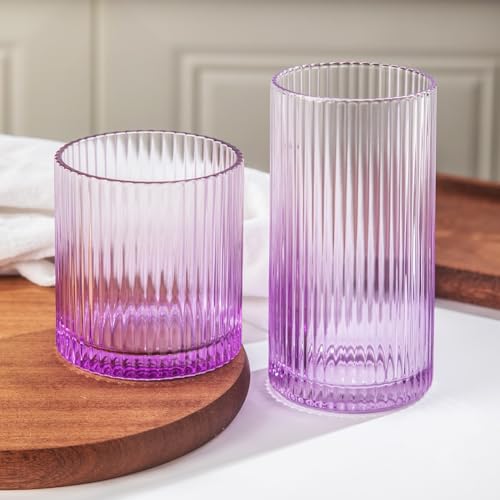 Lumkit Ribbed Drinking Glasses Glassware