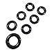 Penile Cock Rings Silicone Male Erection Enhancement Stay Hard Set of 7 Includes 6 Black Donut Cockrings & 1 Heavy Duty Black Donut Discreet Packaging