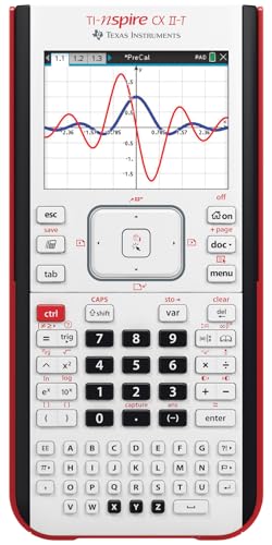 Texas Instruments TI-Nspire CX II-T Graphikrechner (800 Funktionen, farbige Darstellung, 3D Anzeige) Weiß-Rot