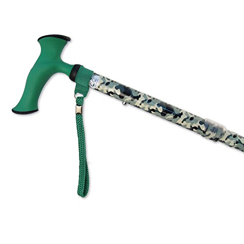 Charming Canes Adjustable Folding Walking Cane with Comfortable Grip, Wrist Strap, and Carrying