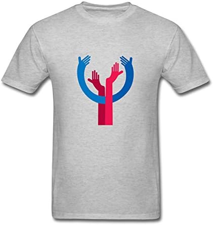 Heerinsy Men's Hand Holding With Hand Color Short Sleeve T-Shirt S