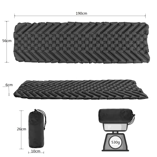 Sundom Camping Mat, Sleeping Mat Ultralight Inflatable Camping Mattress Water-resistant Sleeping Pad Camping Roll Mat Small Pack Size Sleeping Mats for Outdoor Hiking Travel Backpacking