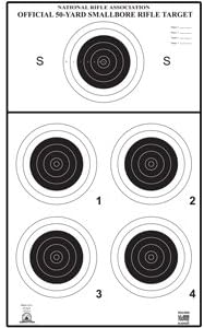 50 YARD SMALL BORE 5-BULLSEYE TARGET 100 PACK