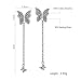 Mints Sterling Silver Butterfly Earring Cubic Zirconia Dangle Earrings Drop Jewelry for Women