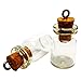 LEFV Mini Cork Top Glass Bottle Vial Charm Kit 3/4 Inch - 50pcs 0.5ml Clear Bottles with Corks & 50pcs Eye Screws - Miniature Empty Sample Jars Message Bottle Small Tiny Size