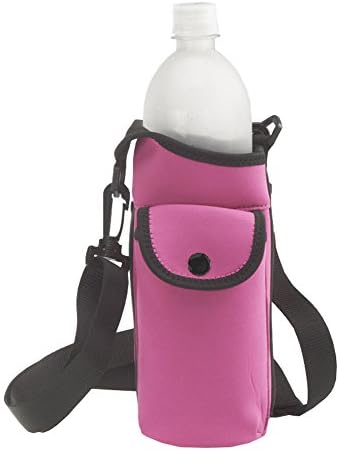 Smooth Trip Neoprene Water Bottle Carrier Bag with Phone Case and Zip Pocket
