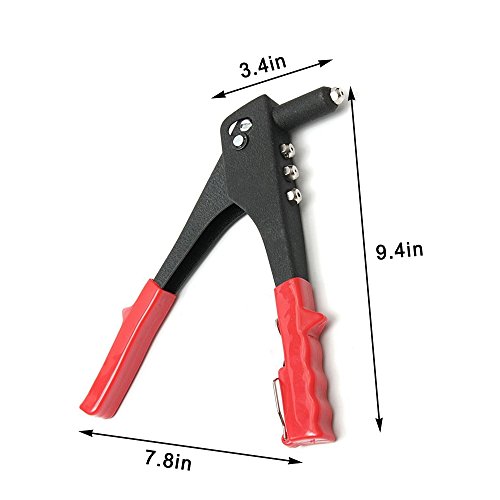9.5" Pop Rivet Gun,Duty Hand Riveter with 40-Piece Rivets For Sheet Metal, Automotive, Duct Work