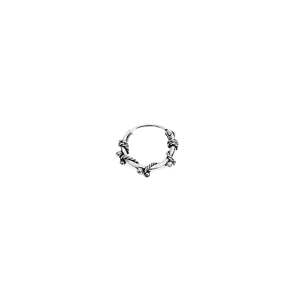 NKlaus 2x PAAR 925 STERLING SILVER Celtic Bali Asea Creoles ball 12mm 40299