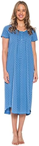 Patricia Women's 46'' Long Sleepshirt Nightgown Sleepwear (Blue, X-Large)
