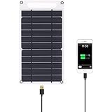 Lixada 7.8W Solar Panel Charger USB Port Portable Ultra Thin Monocrystalline Silicon for Cell Phone Camping