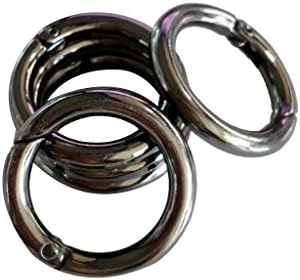 MagiDeal 5 Piece Metal Round Push Gate Snap Hooks Spring Ring Clasps Buckles Camping Carabiner 28mm - Gray, 28mm