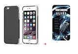 PureGear DualTek Pro Case for iPhone 6/6S + Transparent Tempered Glass Screen Protector (Black/Clear)
