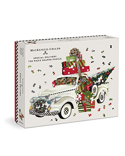 Mackenzie-Childs Special Delivery 750 Piece Shaped Puzzle from Galison - Featuring Original Artwork, Thick and Study Pieces, Challenging and Fun Puzzle for Adults, Great Idea!