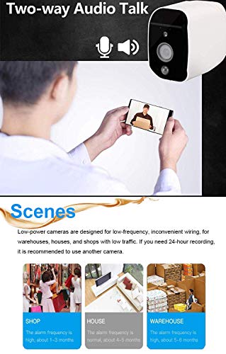 CTVISON Wireless Battery Powered Security Camera Home Surveillance IP Camera Rechargeable High Capacity 6800mAh with Night Vision & PIR Alarm for Elder Baby Pet Dog