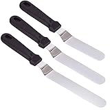 Icing Spatula Set, Stainless Steel Angled Cake Spatula, Baking And Cake Decorating Supplies 3-Piece - 6 And 8-Inch Angled And 10-Inch