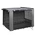 HiCaptain Breathable Dog Crate Cover 48 Inch, Durable Heavy Duty Kennel Cover, Dual Zippered Panels, Windproof Waterproof UV-Resistant(Grey)