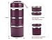 ArderLive Stackable Lunch Box, Portable Stainless Steel Insulated Compartment Lunch Box with Lunch Bag & Portable utensil, BPA Free Leakproof Food Storage Container. (purple)