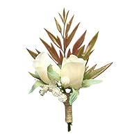 Cupcinu Boutonniere Bride and Bride Boutonniere Wedding Size: 12cm6cm Material: Silk Flower