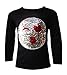Girls Tops Print Kids Top Brush Changing Sequin Tee Emoticon Face T-Shirt Black