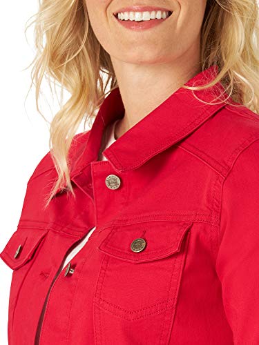 cherry red denim jacket